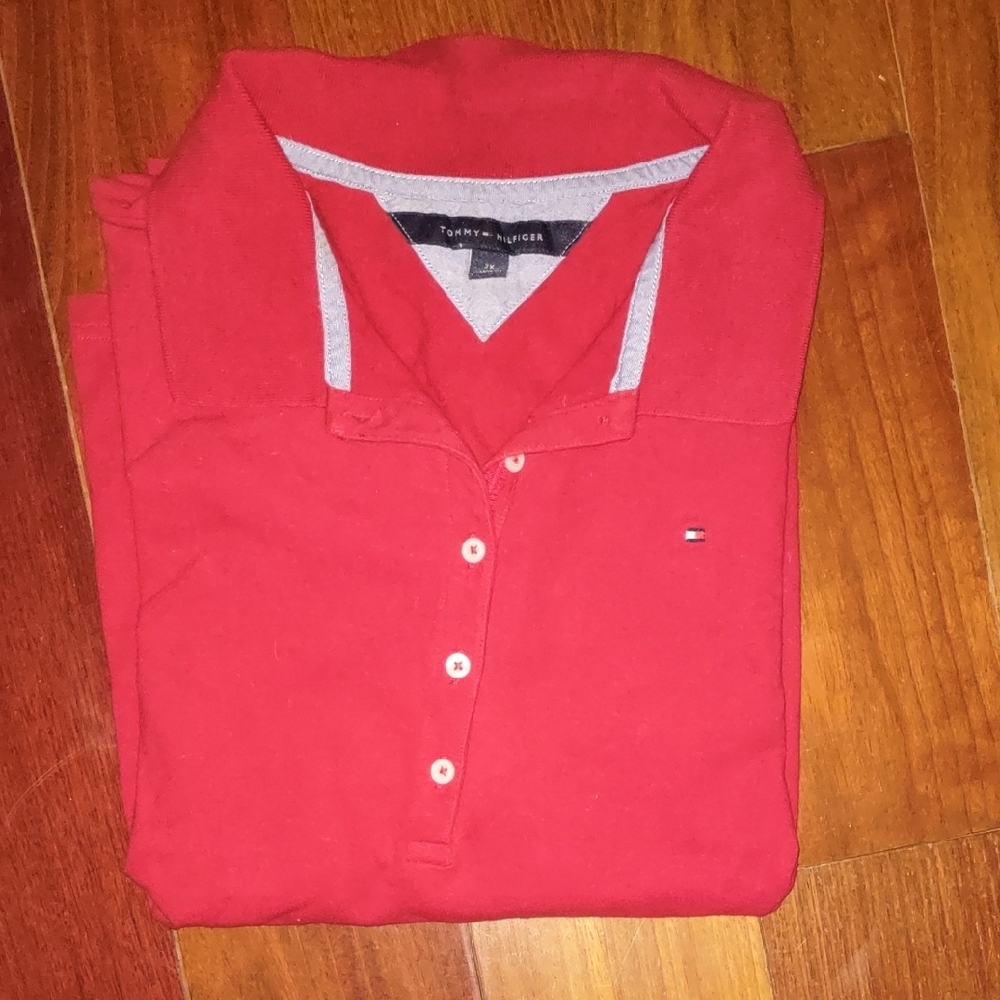Tommy Hilfiger Red Polo Shirt Classic Style
